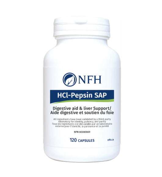 HCL-Pepsin SAP - Aide digestive et soutien du foie - NFH - 120 capsules